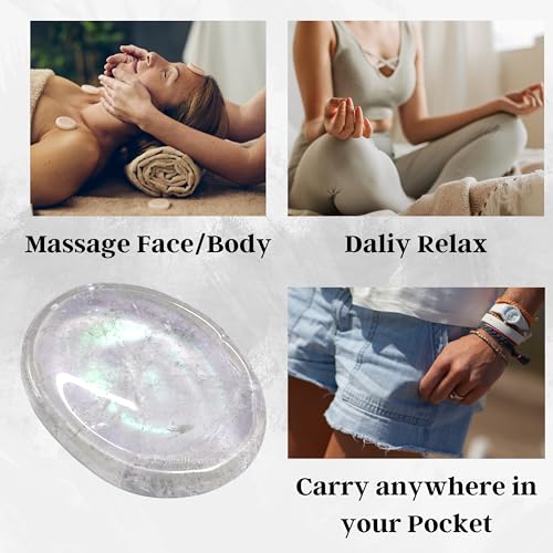Image of Certified Angel Aura Quartz Crystal Thumb Worry Pebbles Stones for Anxiety