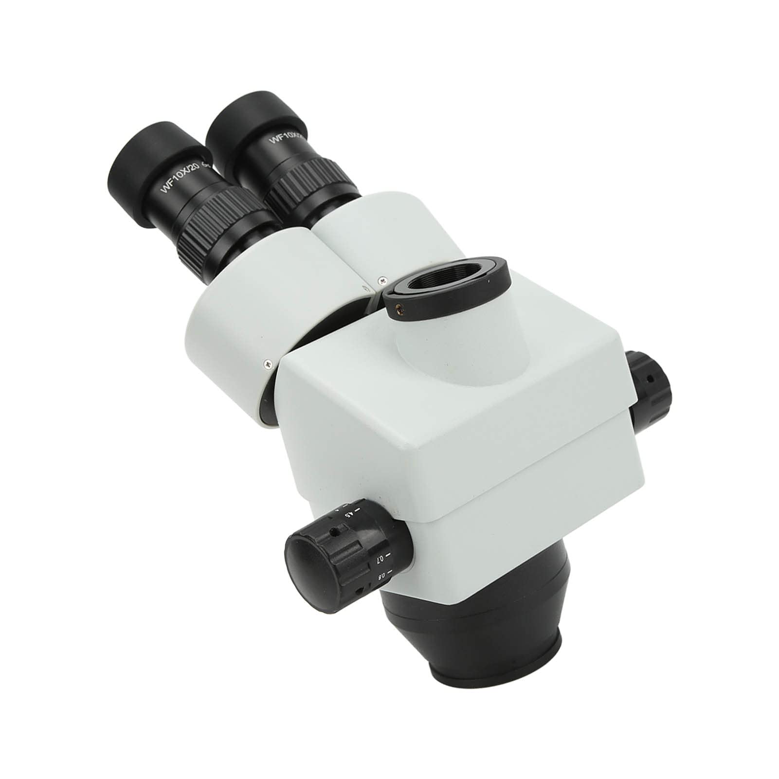 Garosa Cabezal de Microscopio Estéreo con Zoom Cabezal de Microscopio Trinocular de Vidrio Metálico de 3,5X a 45X con WF10X 20 Oculares Inclinación de 45 Grados Rotación de 360 ​​para Uso en