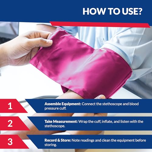 Image of Dixie EMS Blood Pressure and Sprague Stethoscope Kit - Pink