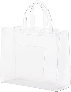 [アストロ] ビニールバッグ Mサイズ クリアバッグ A4サイズ対応 ポケット付き 透明 トートバッグ プールバッグ 手提げ 痛バッグ スパバッグ ジム スイミング 旅行 アウトドア 821-20