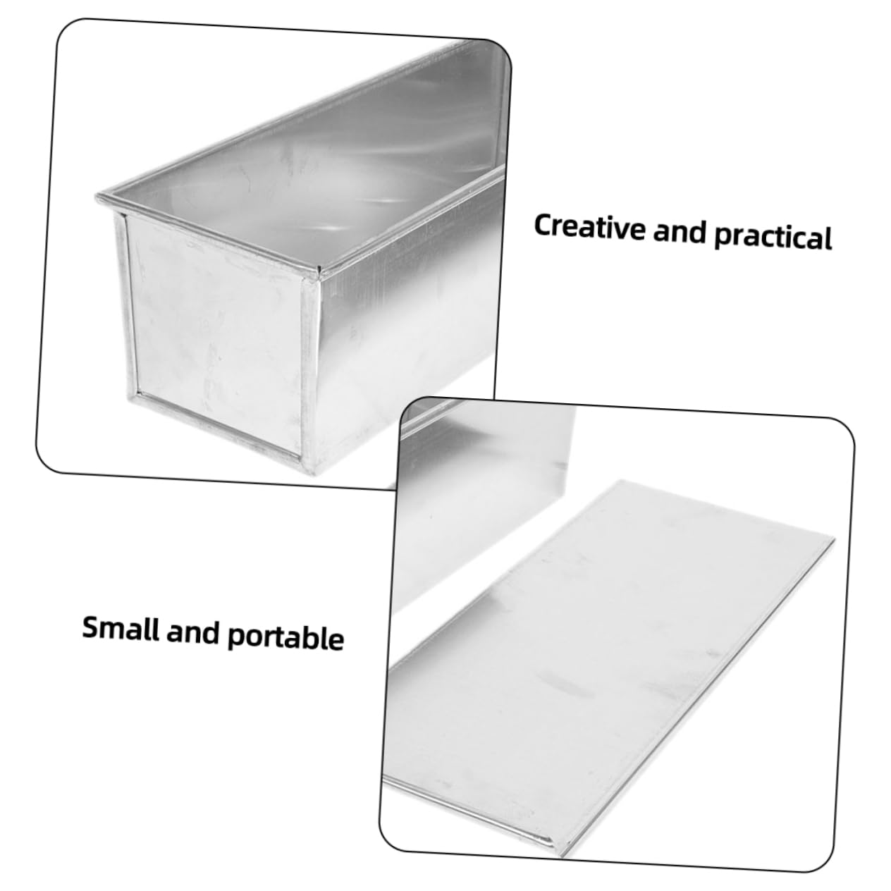 MAGICLULU 2 Piezas caja de tostadas bandeja para hornear pan lata de pan molde para pan tostado moldes de pan pequeños moldes para pan molde para pan con tapa aleación de aluminio Silver