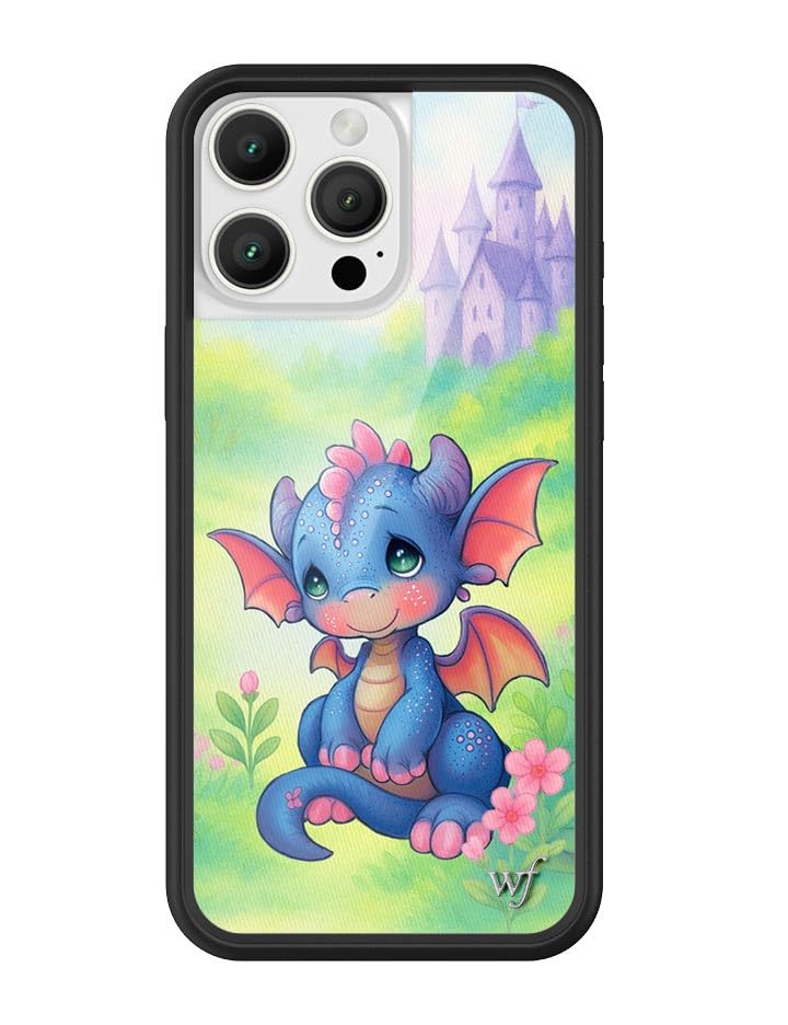 Image of Wildflower Cases - Compatible with iPhone 16 Pro Max | Protective Black Bumper, 4ft Drop Test Certified, Women Owned Small Business | Fantasy Castle Cute Purple | Precious Moments - Dragon Dreams