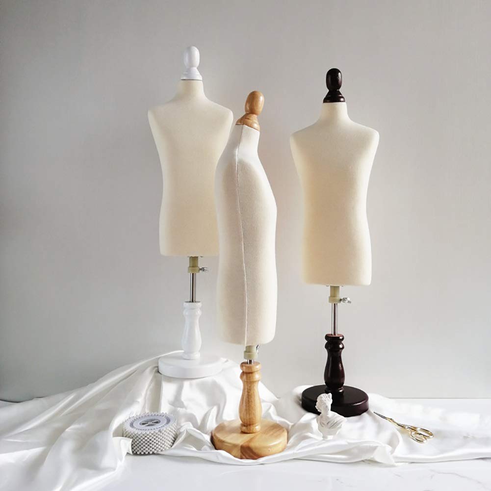 Mannequin krawiecki manekin mały manekin krawiecki manekin męski, skala 1:2 regulowana wysokość, krawiec manekiny mini lalka sukienka forma ekspozycja akcesoria dekoracja (kolor: ciemnobrązowy)