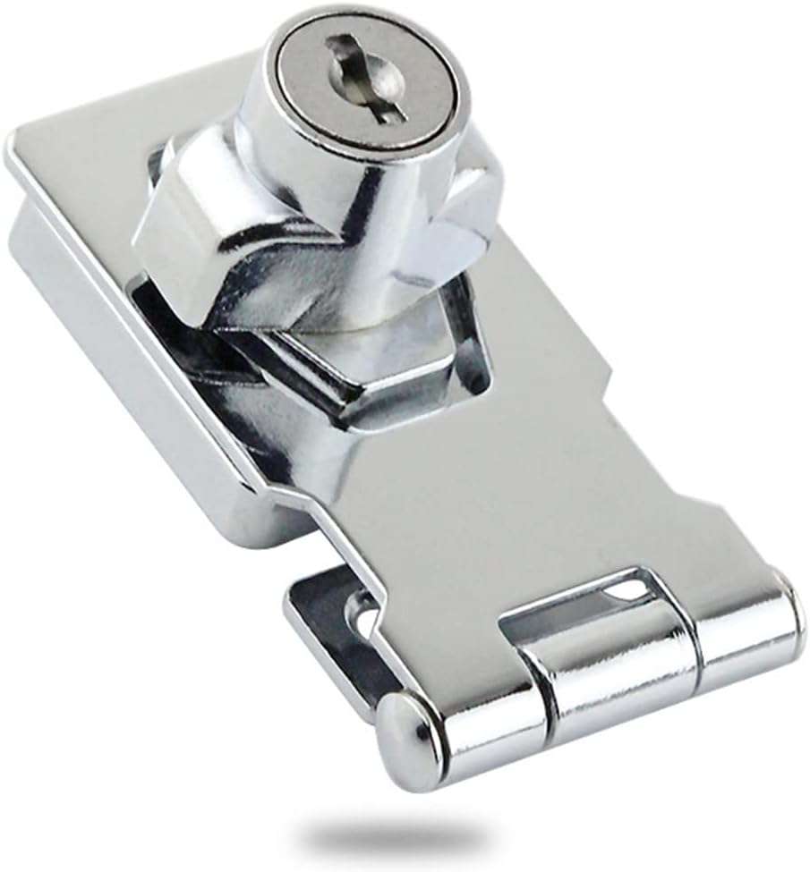 Door Locks Hasp Latch, 3 Inch Keyed Hasp Locks with Screws, Hasp Lock