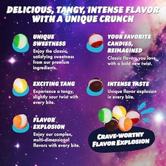 Rock Starz Freeze Dried Candy Pack, 2.4 Oz, Frozen Dry Space Candy, Freeze Dried Assortment Mix, Crunchy Space Themed Snacks, Gluten-Free, Individual Pack, Made in USA