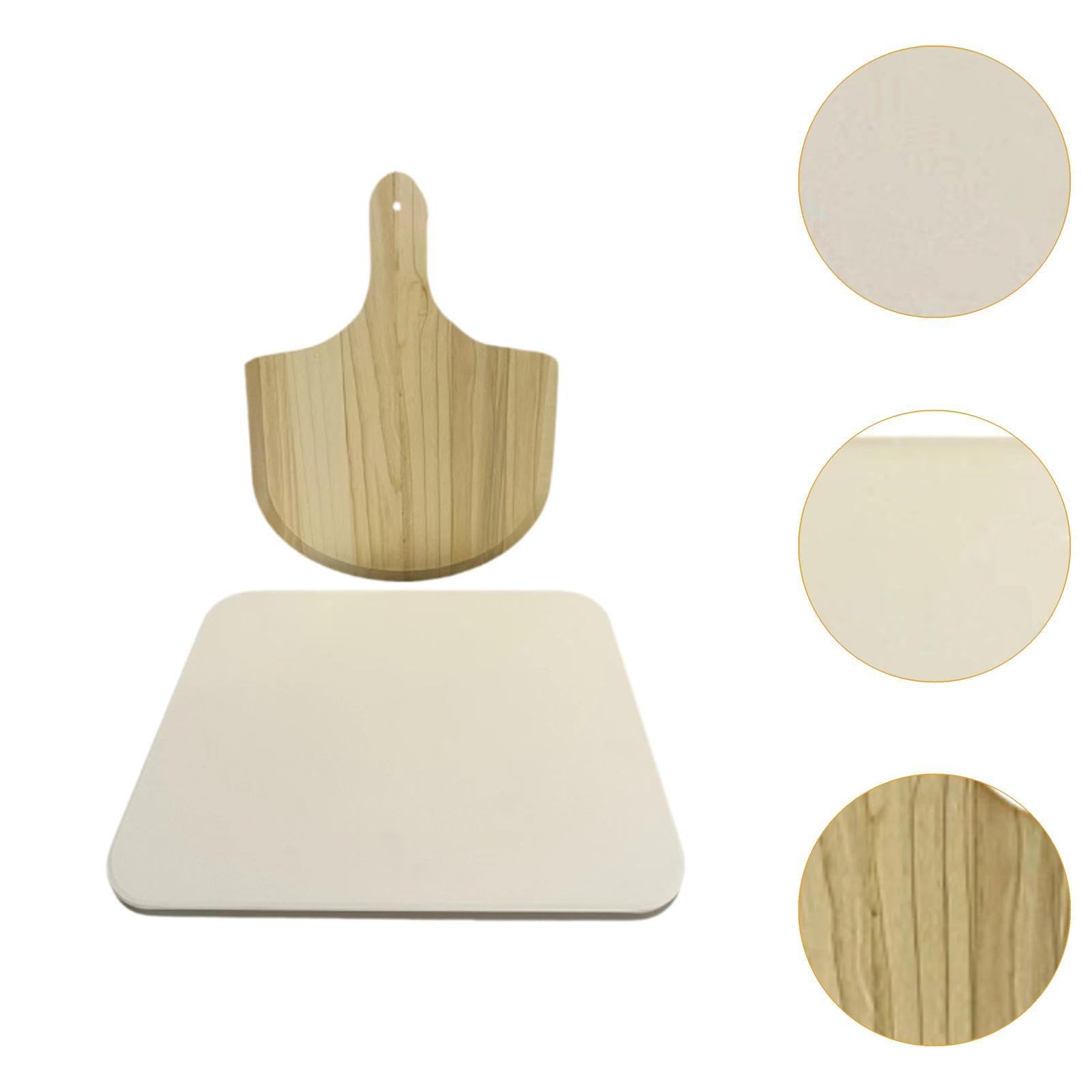 F Fityle Pizza Extra Grande para la Parrilla, Hornear con Accesorios para Hacer cáscaras, Pizza Rectangular Parrilla Cordierite cocinando Piedra