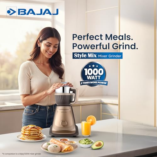 Image of Bajaj Style Mix 1000W 5 Jar Mixer Grinder
