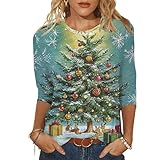 QJDFLL Weihnachts Jogginganzug Damen Christmas Kleid hässlicher Weihnachtspullover Clothes Sweater Familie Set weihnachtsshirts goldenes Oberteil Oversize Shirt sweatshirtkleid(Grün,XXL)