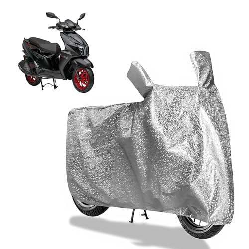 Image of Sulfar Bike Cover for TVS NTorq (150 (2025)) | Waterproof, Dustproof & UV Protected | All Weather Two Wheeler Cover (Silver) New 2026 Variants