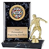 Crown Awards 6'X6' Soccer Dribbler Male Plaque Award, Soccer Ball Ultra Series Trophy with Custom Engraving