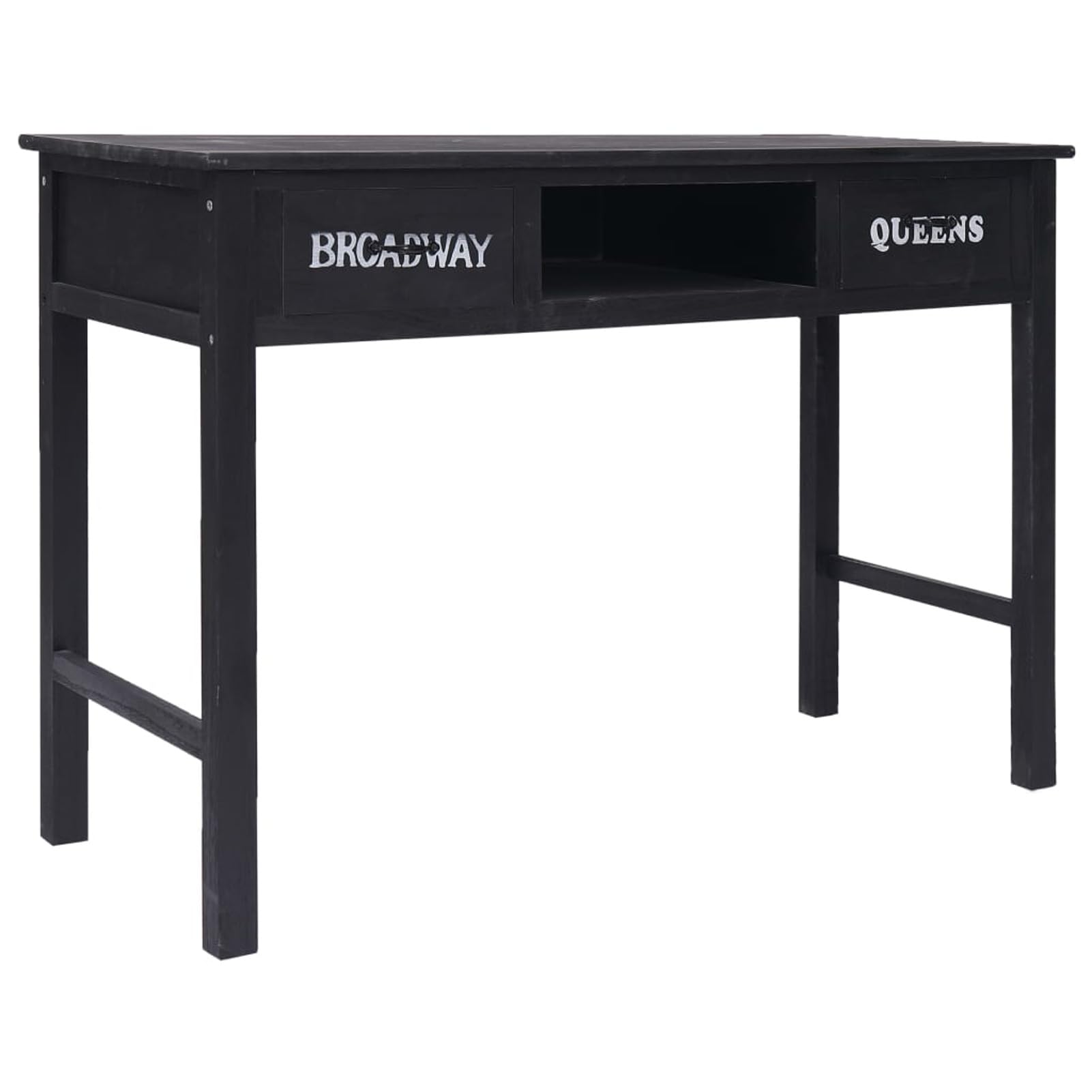 Homgoday Mesa Consola de Madera Negra 110x45x76 cm Mesas auxiliares de salón,Mesa Consola Recibidor Mueble de Entrada Estrecha Clásica