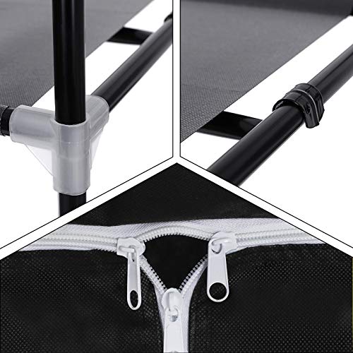 SONGMICS Kleiderschrank, Stoffschrank, Faltschrank mit Kleiderstange, Kleiderständer, Aufbewahrung für Taschen, Spielzeug, Schuhe, Schlafzimmer, Ankleidezimmer, 75 x 45 x 160 cm, schwarz RYG83H