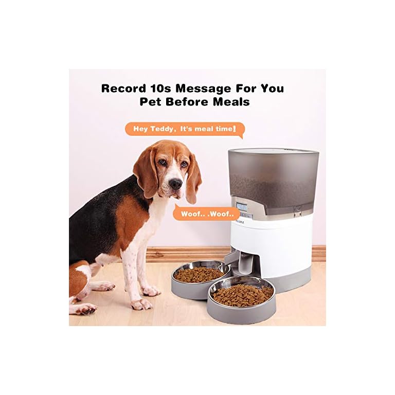 Automatic Cat Feeder, ALUKE 7L Pet Feeder Food Dispenser for Two Cats