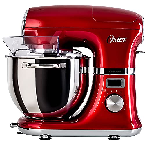 Oster Batedeira Planetária Digital, Bowl Inox, 5L, 110V, Vermelha, 1000W, OBAT911 glide