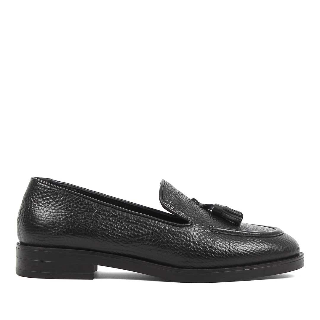 Kadın Siyah Floter Deri Loafer