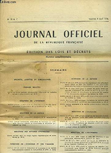 Journal Officiel de la République Française. N°35 N.C.. Edition des Lois et Décrets, Numéro...