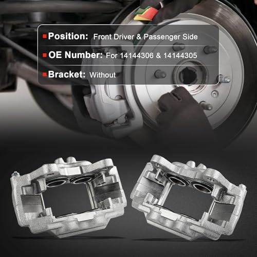 Image of cciyu Front Left & Right Disc Brake Calipers Assembly w /o Bracket For Lexus For GX460 V8 4.6L 2014-2023,For Toyota For 4Runner V6 4.0L 2014-2023 Replace#14144306 14144305 Front Driver & Passenger Side