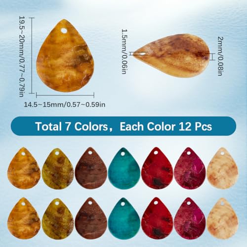 SUNNYCLUE 1 BOX 84Pcs 7 Colors Shell Charms Natural Seashell Charms Seashells Teardrop Small Akoya Beach Flat Ocean Water Drop Charms for jewellery Making Charms Bracelet Earrings Necklace Beginners - Image 2