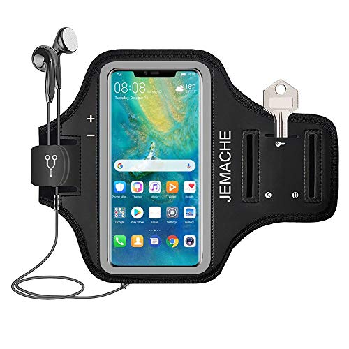 Mate 30 Pro, Mate 20 Pro Armband, JEMACHE Waterbestendig Running Oefening Workouts Gym Sport Arm Band voor Huawei Mate 30 Pro, Mate 20 Pro, Y6 2019 (zwart)
