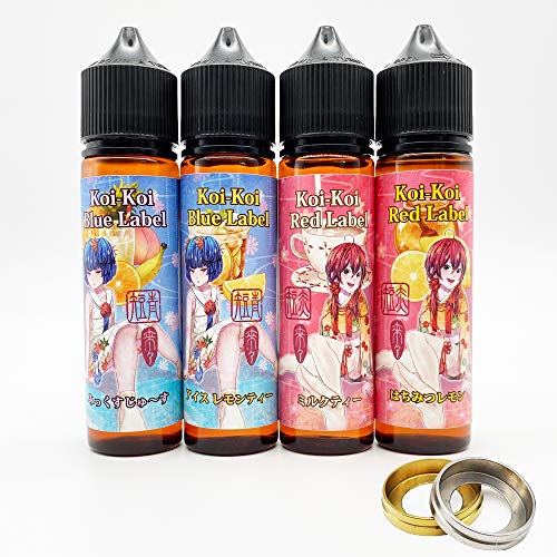 MK VAPE エムケーベイプ KOIKOI こいこい 来々 コイコイ 青短 赤短 オリジナルリング付 はちみつレモン ミルクティー みっくすじゅーす アイスレモンティー 電子タバコ リキッド 国産 ノンニコチン ノーニコチン ニコチンフリー (赤短 ミル