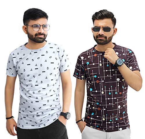 Image of Multicolor Casual T-Shirt for Men (Pack of 2)