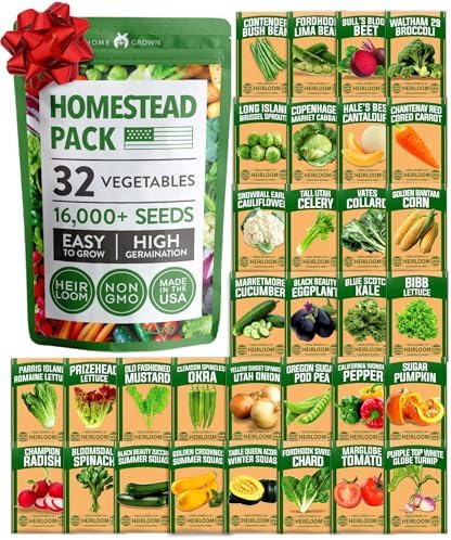 32 Heirloom Vegetable and Fruit Seeds for Planting - 16,000+ Seed...