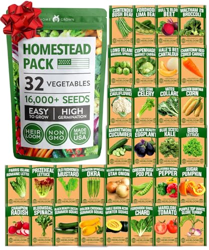 32 Heirloom Vegetable and Fruit Seeds for Planting - 16,000+ Seed...