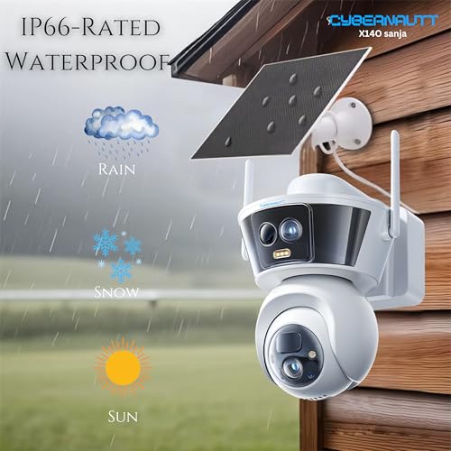 Image of XUGA-Cybernautt SeriesX14O Sanja Dual Lens 12MP 4G Dual Solar Camera | Color Night Vision | Motion Detection | Water Proof | PTZ | Use Air-tel 4G Sim