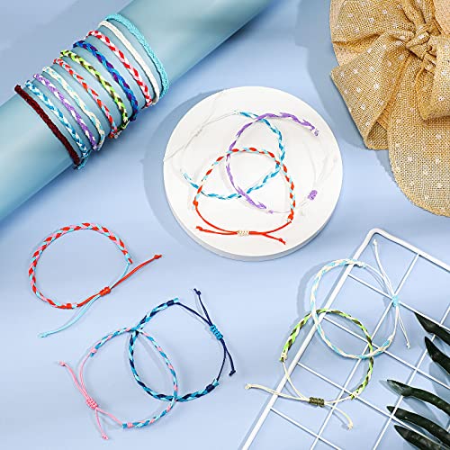 Hicarer 30 Pieces Friendship Bracelets Wave Handmade Woven Braided Bracelet Waterproof Rope Bracelet Surfer Adjustable Bohemian Wrist Cord For Women Men Jewelry Party Accessories (Classic Style) #TOP6