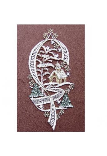 Raebel Germany Window Hanger Plauener Embroidery - Church -