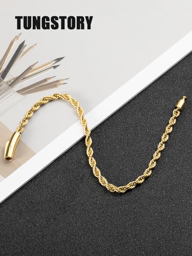 Pulsera de cadena cuerda 4mm para hombre y mujer miniatura 3