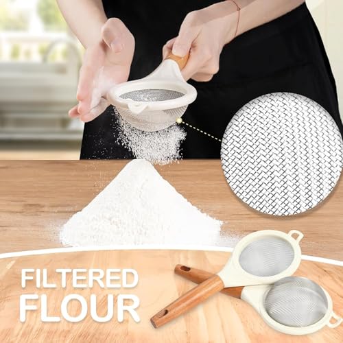 Image of PERMAFROST Stainless Steel Fine Mesh Strainer - 4.1 inch Small Channi for Tea, Juice, Cocktail, Powdered Sugar, Flour Sifting, with Easy-Grip Handle - Premium Chhanni for Kitchen Use