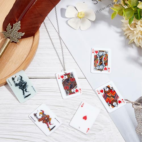 Abalorios Acrílicos de cartas de póquer para personalizar complementos de moda en reuniones 5