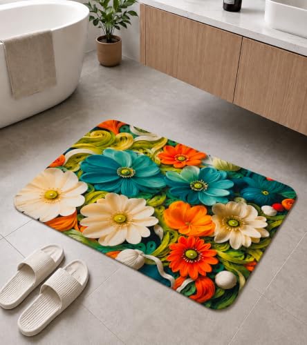 Image of Roseate Rubber Anti Skid (40x60 cm) Super Water Absorbent Mats for Home /Bathroom /Bedroom /Kitchen /Floor Mat (D4) Pack of 1