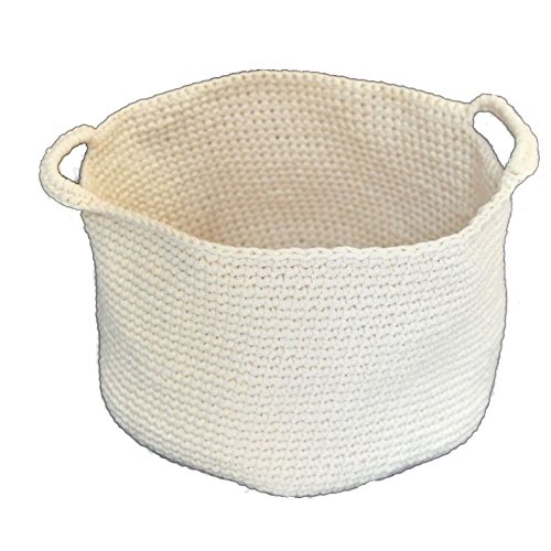 Storage Tote - Handknit, Flexible - Cream