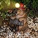 TOLIMI Groundhog Welcome Garden Statue with Solar Headlamp – Funny Animal Outdoor Yard Decor with LED Light and Butterfly – Waterproof Resin Garden Ornament for Patio, Lawn, Pathway