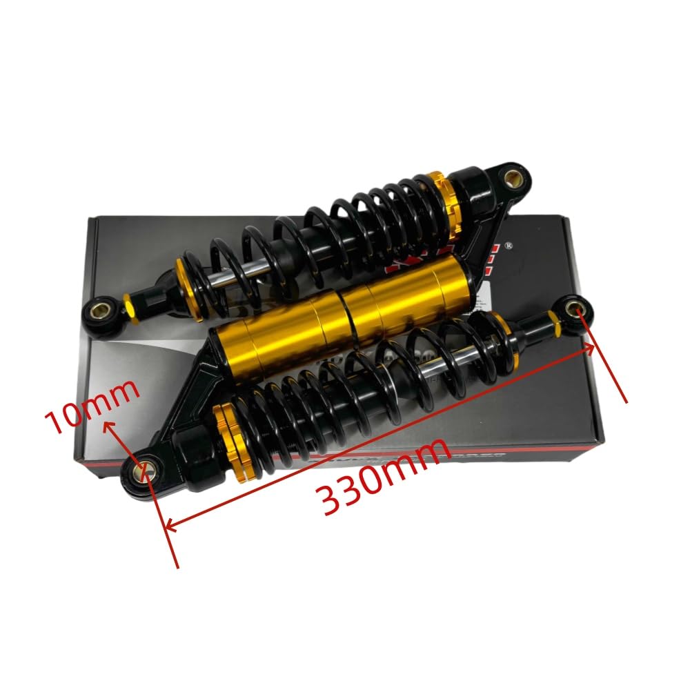 Dreammotion 2pcs 12.99" 330mm Amortisseurs de suspension arrière pour Mini Bike Honda Super Cub 50 70 90 110 Petit Cub DAX ATV Quad Dirt Bike ATV (Couleur or)