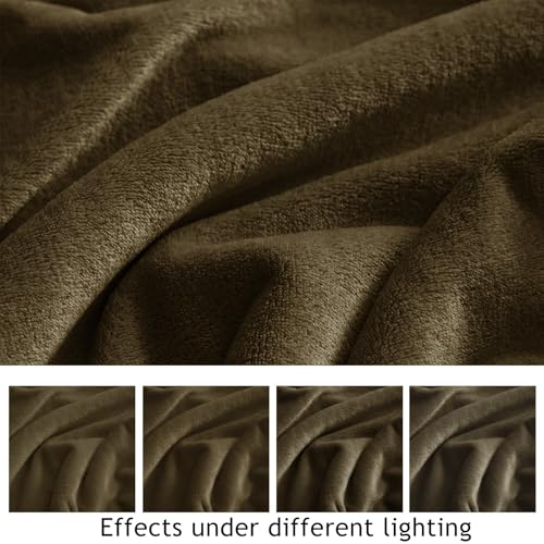 KMUSET Fleece Blanket Dark Brown Lightweight Super Soft Cozy Fuzzy Bed Blankets Microfiber Factory Shop
