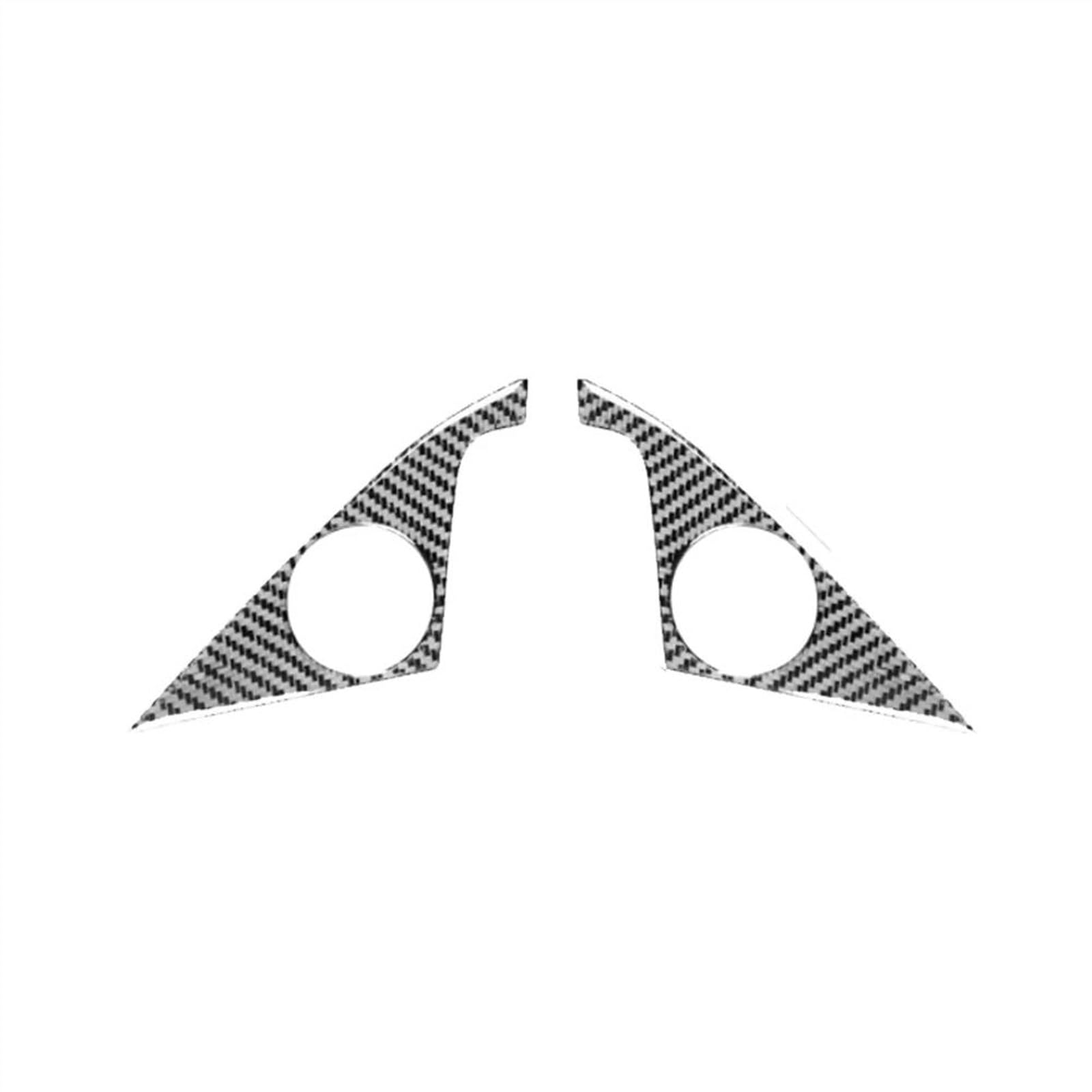 Piwine One Color Black Carbon Fiber Car Modification Front Door Triangle Horn Frame Stickers For 6 Series E63 E64 2004-2010