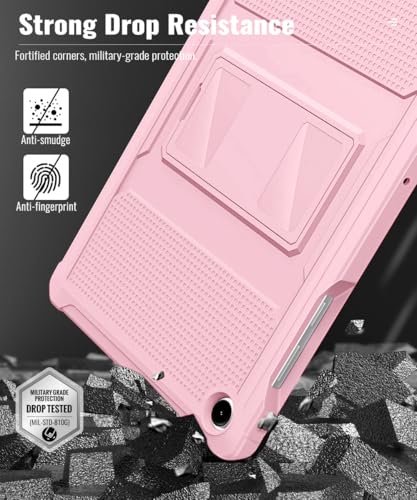 Image of MoKo Shockproof Case Fit Samsung Galaxy Tab A11+ Plus / A9+ 11 Inch | Full Body Rugged Stand Back Cover with Built-in Screen Protector for Galaxy Tab A11+ / A9+ Tablet, Light Pink