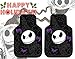 Nightmare Before Christmas NBC Jack Skellington Purple Bats and Cross Bones Tim Burton Disney Front Auto Car Truck SUV Vehicle Rubber Floor Mats Set - 2pc