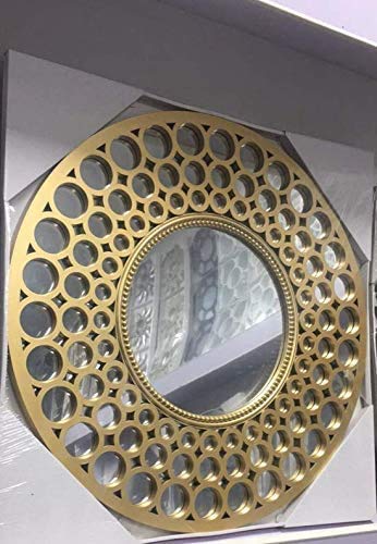 CAPRISTAR 63cm Round GOLD Mirror Home Decor Designer Wall Mirror Beautiful Decoration Art Piece Gift