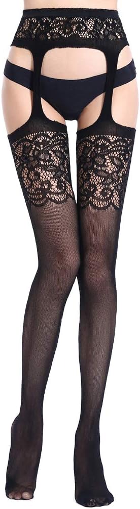 thigh highs with attached garter