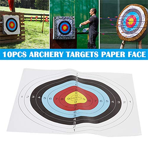 Turbobm Cara de Tiro al Arco, 60 cm x 60 cm Cara de Tiro al Arco y Pistola, Objetivos de Papel de Tiro con Arco Objetivos de Flecha Accesorios de Tiro para prácticas de Tiro al Aire Libre