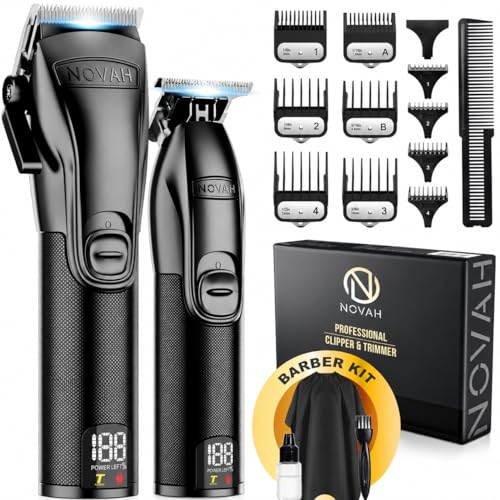 Novah® Professional Hair Clippers for Men, Professional Barber Clippers and Trimmer Set, Mens...