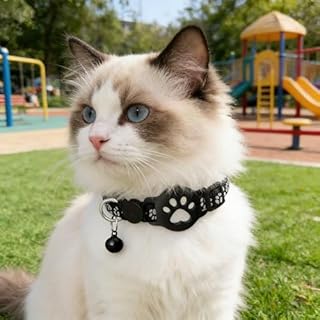 Collare Gps gatto per Gatti Senza SIM Senza Abbonamento, Localizzatore GPS per Gatto Funziona con goo- gle Find My (solo Android) IP67, Batteria 360+ Giorni (Nero)