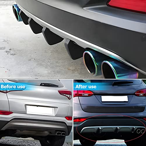4Pcs Car Rear Lower Bumper Wing Lip Diffuser, Anti-Crash Accessories Spoiler Shark Fin Protector, Rear Bumper Splitter Lip Wing With Screw, Universal Auto Decoration For Car Suv Truck #TOP4