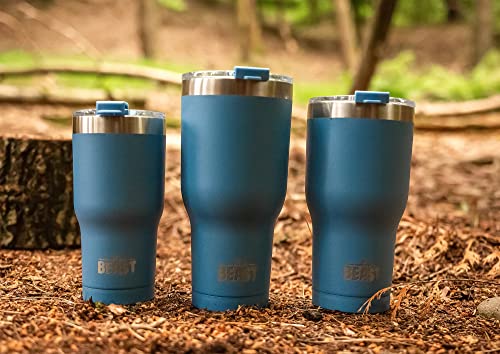 Image of BEAST 40oz Stormy Sky Tumbler - Stainless Steel Insulated Coffee Cup with Lid, 2 Straws, Brush & Gift Box by Greens Steel