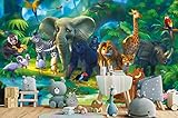 kindertapete esprit GRÖSSE & QUALITÄT: 336 x 238 cm bestehend aus 8 Bahnen. In Deutschland hergestellt auf 130g Affichen Papier bzw. Blueback Paper mit brillanten Farben. Das moderne, bunte Kindermotiv wurde von unseren Illustrator/innen entworfen.