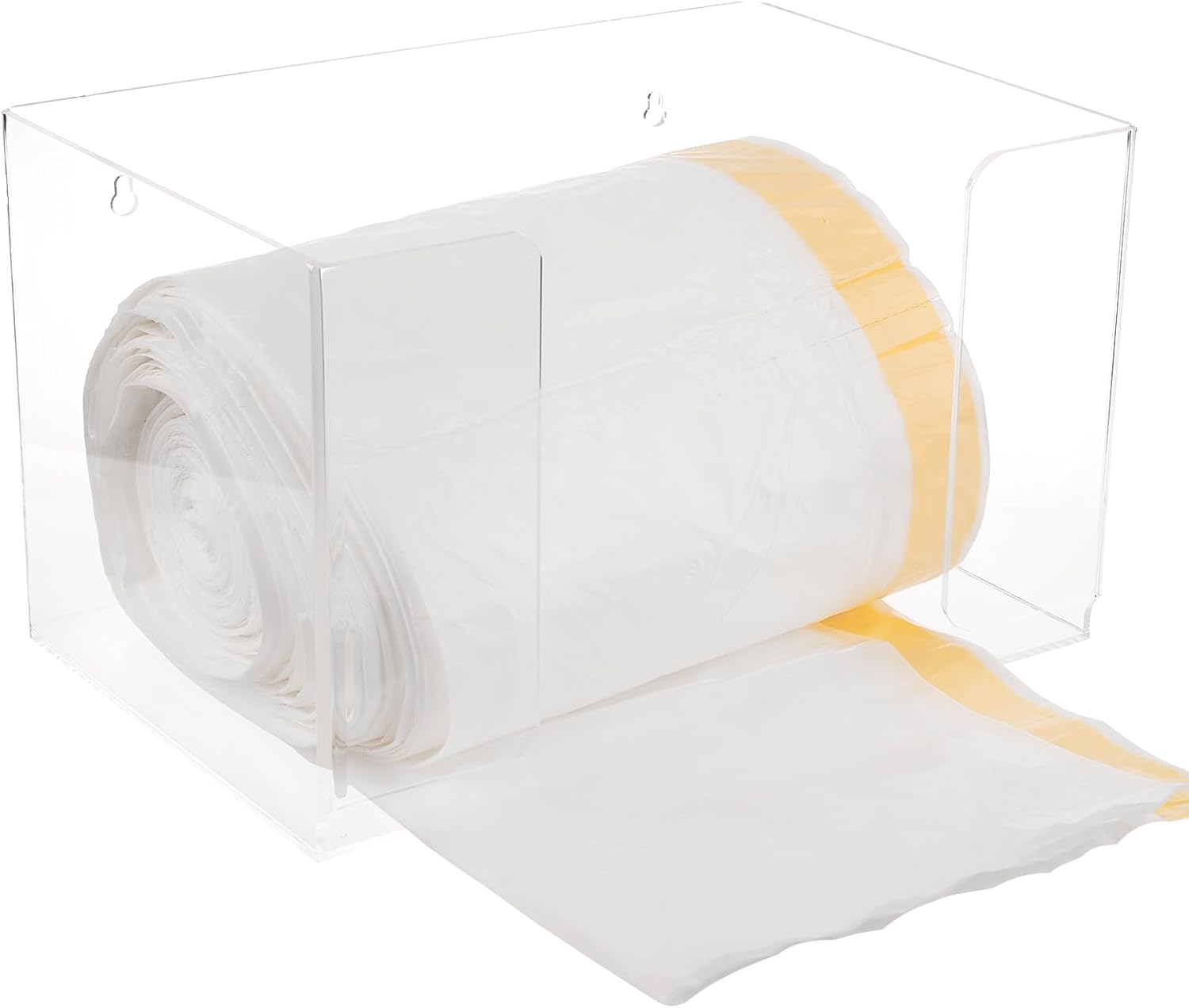 Extra Large Clear Trash Bag Dispenser, Transparent Wall